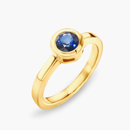 Pierścionek zaręczynowy SAVICKI: złoty, niebieski szafir